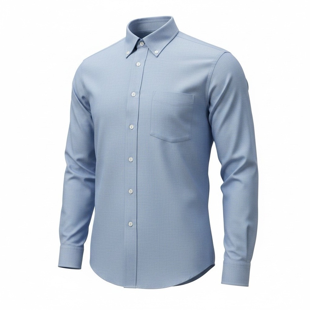 Haggar Long Sleeve Shirt Men’s Size 16 32/33 Blue Button Up Dressy Athletic Fit